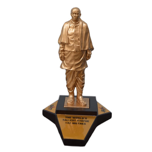 Fiber Sardar Vallabhbhai Patel (Statue of Unity) with Gift Box for Home Office Table Decor Collectible Handicraft Art - Yellow, 9 x 6 x 9.8 Inch (L x W x H)